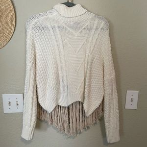 White SHEIN Turtleneck Sweater